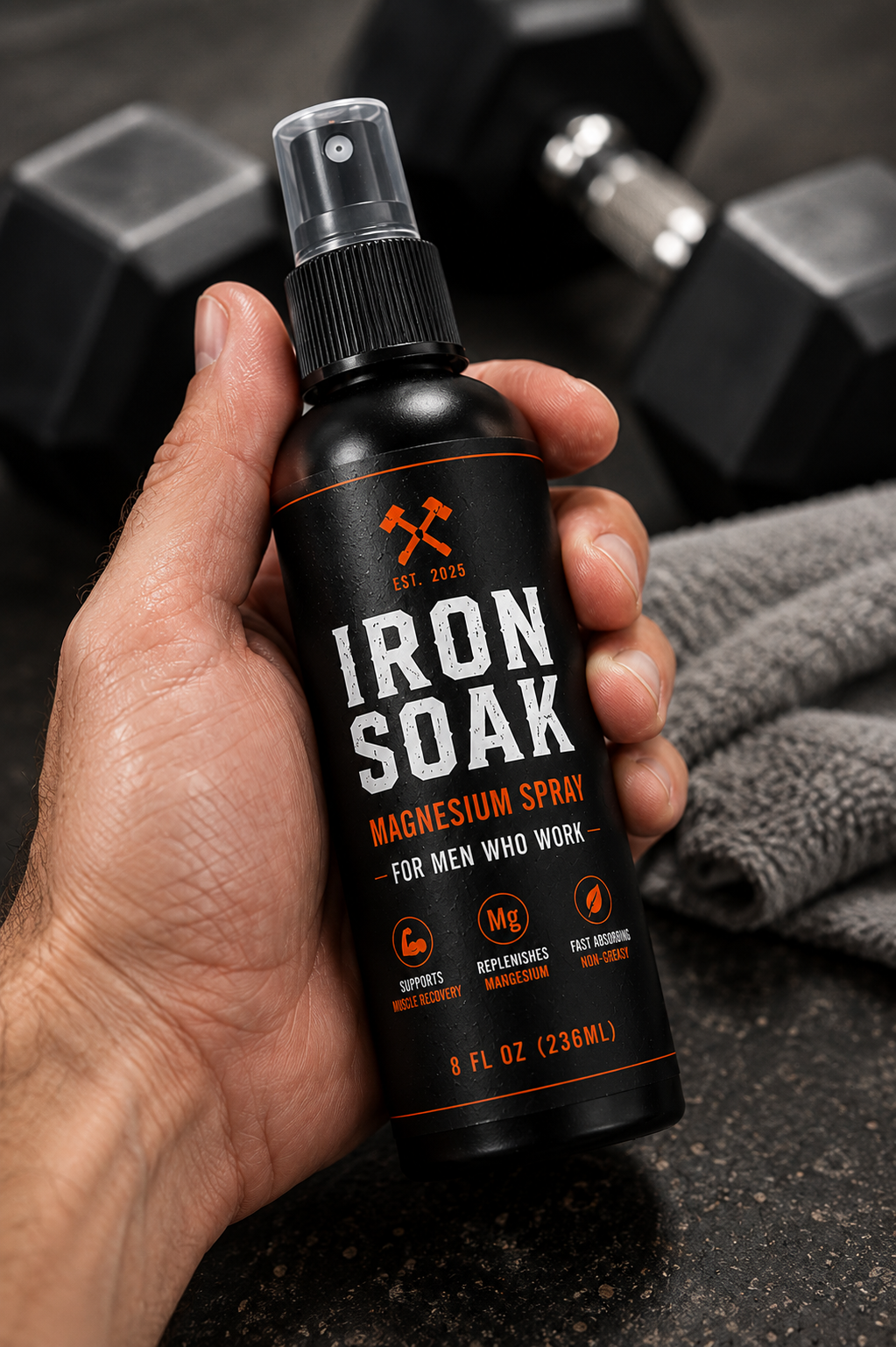 Iron Soak Magnesium Recovery Spray — For Men Who Work